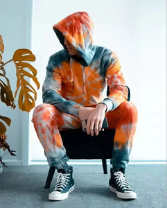 Survêtement unisexe Tie dye Survêtement d'hiver Pantalon cargo slim Jogger sets Hoodie Trouser 2 Pieces set tech fleece - Product Image 6