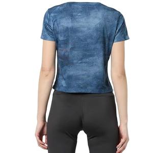 Camiseta de mujer en blanco liso más vendida para adultos, camisetas de lavado ácido para mujer de bajo precio en Color sólido con diseño personalizado - Product Image 1