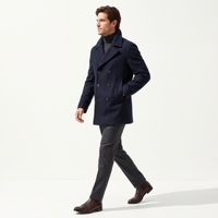 Manteau d'hiver pour homme en mélange de laine, style classique à double boutonnage, chaud et décontracté, fabrication OEM ODM, logo personnalisé en gros