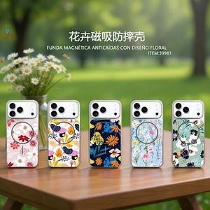 Funda Magnética Anti-Caídas con Diseño Floral, TPU+PC, Sublimable, con Anillo Magnético para 17 Pro Max - Product Image 2