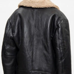 Veste bomber pour homme de grande qualité, en cuir d'agneau véritable, col montant, poche avant, imperméable, respirante, pour unisexe - Product Image 3