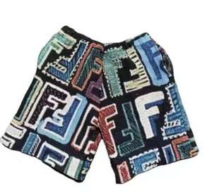 Shorts en tissu jacquard en coton personnalisés avec logo Hip Hop Streetwear pour hommes - Product Image 3