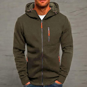 Sweat à capuche unisexe vintage décontracté uni à fermeture éclair 100% polyester polaire écologique respirant streetwear d'hiver vente en gros 2026 - Product Image 6