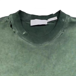 เสื้อยืดผ้าฝ้าย100% สำหรับผู้ชายเสื้อยืดโอเวอร์ไซส์ผ้าคอตตอนผ่ากลับเสื้อยืดพิมพ์ลาย DTG สำหรับผู้ชาย - Product Image 4