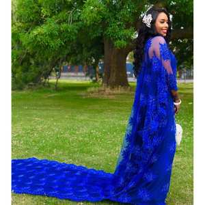 Robe fourreau en mousseline à imprimé floral Sapphire Blossom Somali Dirac avec taille naturelle - Product Image 2