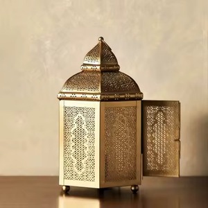 Decorative <b>Islamic</b> Ramadan Rope Handle Lanterns <b>Gifting</b> Purpose Wooden Lanterns - Product Image 5