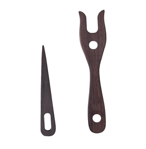 Tenedor de tejer Lucet de madera, herramientas de tejer Lucet, herramienta de trenza, tenedor de trenzado Lucet de costura, tenedor de punto de madera, juego de agujas de ojo grande - Product Image 2