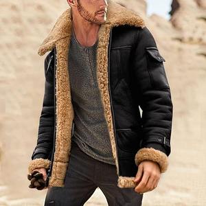 <b>Mens</b> Cow Skin Lined Canvas Winter Warm Fur Collar Cuffs Stylish <b>Bomber</b> Jacket Front Customizable - Product Image 6