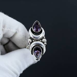 Amethyst <b>Ring</b> 925 Sterling Silver Jewelry <b>Ring</b> Gemstone Birthstone <b>Ring</b> Unique <b>Rings</b> For Women <b>Men</b> Thanksgiving Gifts - Product Image 4