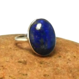 Bague Statement en Argent Sterling 925 Mehrajudin Gems, Style Chrétien Vintage, Simple, avec Pierre Précieuse Lapis Lazuli Bleue, Certifiée par un tiers - Product Image 1
