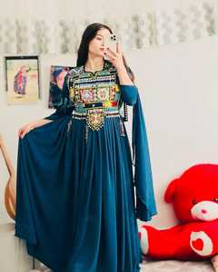 Vestido pashtún afgano para fiesta de boda, prendas de vestir exteriores, ropa cultural afgana para niños, diseño de bordado de Color sólido - Product Image 2