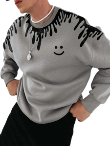 Men's Premium Quality 100% Polyester Sweatshirt Anti-Wrinkle and Sustainable Screen Printed for Winter Comfort - Product Image 3