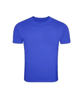 Blaue Farbe Benutzer definiertes Logo Kurzarm O-Ausschnitt Plus Size Benutzer definiertes Logo Werbe-Baumwoll-T-Shirt für Herren aus Bangladesch