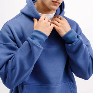 เสื้อฮู้ดผู้ชายแนวสตรีทผ้าซักกรดมีฮู้ด100% ผ้าฝ้ายสวมใส่สบาย - Product Image 5