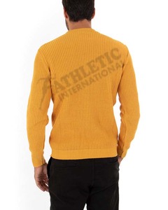 Chandails à col rond pour hommes à la mode décontracté entièrement personnalisé couleur unie hommes Slim Fit 100% coton laine respirant hommes pull - Product Image 6