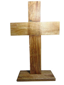 Croix chrétienne en bois artisanale mur religieux spirituel décor de table symbole de foi rustique maison église espace sacré - Product Image 5