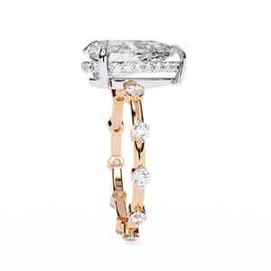 Bijoux en diamant fin pour femmes, certifié IGI, 3 carats, diamant de laboratoire taille radiant, bague classique avec halo, or blanc, bague de fiançailles - Product Image 4