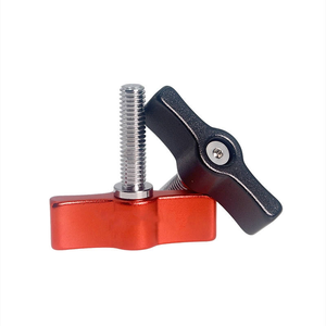 Tige en acier inoxydable avec tête en alliage d'aluminium rouge, poignée à bouton pivotant M5, levier à pouce, vis en T de 17 mm pour pince de tige - Product Image 1
