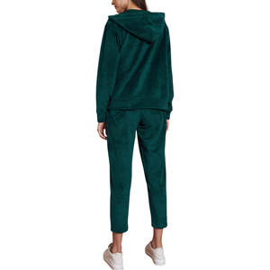 Services OEM Survêtements en velours personnalisés de bonne qualité pour femmes Ensemble de survêtements en velours pour femmes - Product Image 2