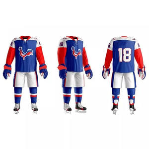 Nouveau design tendance, uniforme de hockey sur glace personnalisé imprimé par transfert thermique, ensemble maillot et pantalon, joueurs d'équipe, matière à séchage rapide, personnalisé - Product Image 1