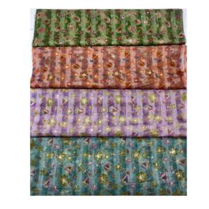 Tela de seda Tebby Premium con Zari y detalle de secuencia Ideal para confección y material de ropa de mujer - Product Image 1