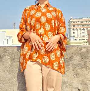 Chemisier long ample pour femme, style floral, pour fêtes, été, printemps, sexy, manches ballon, léger, simple, en Georgette, écologique - Product Image 5