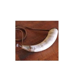 Corne de buffle en poudre, artisanat, corne naturelle, véritable corne pour ceinture en cuir avec embout en laiton et couvercle en bois - Product Image 4