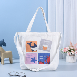 กระเป๋าผ้าแคนวาสแบบถือกระเป๋าช้อปปิ้งทำจากผ้าฝ้าย100% ใช้ซ้ำได้เป็นมิตรกับสิ่งแวดล้อมพิมพ์โลโก้ได้ตามต้องการ - Product Image 4