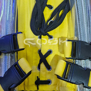 Corsé de algodón amarillo con paneles laterales transparentes de PVC y cremallera frontal |   Top Corset de Moda Urbana - Product Image 5