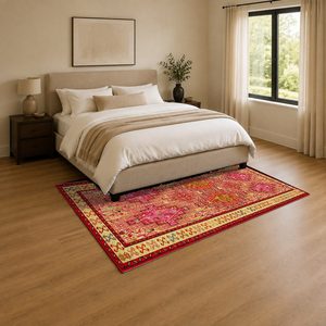 RUGS DEPOT LXDP-0557 Wholesale Red Burgundy Ethnic Kilim Digital Printed Machine Washable Chenille Area Rug Non <b>Slip</b> - Product Image 3