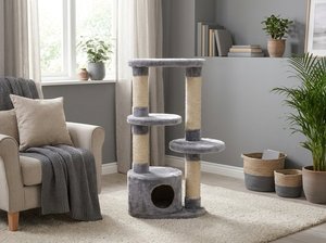 Arbre à chat multi-niveaux Pandora Cosmic Adventure Classic Wood avec emballage en carton pour chats ludiques - Product Image 2