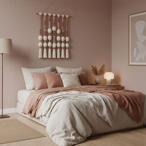 Décoration murale textile en coton scandinave, tendance Libra Idea, avec nœuds, écran, art décoratif, pompon, allée, chambre à coucher, EH2601011 - Product Image 4