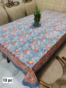 Mantel elegante de algodón 100% con diseño Floral impreso a mano, cubierta de mesa elegante hecha a mano tradicional artesanal - Product Image 4