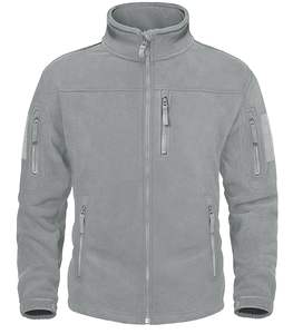 Vente en gros de vestes d'extérieur streetwear 100% polyester pour hommes, veste polaire à col montant avec fermeture à glissière, vêtements de travail - Product Image 4