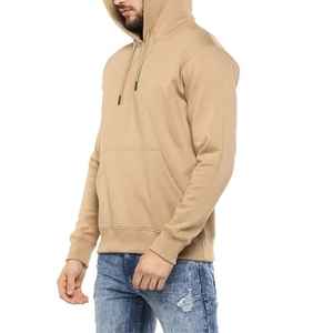 Sweat-shirt à capuche en coton basique pour homme, coupe classique, imprimé sur mesure, avec poche kangourou et technique de gaufrage en relief - Product Image 3