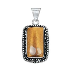 Colgante Chapado en Oro Amarillo y Plata para Mujer, Clásico, Hecho a Mano, Simple, Regalo para Uso Diario, de Latón con Ojo de Tigre Natural - Product Image 4