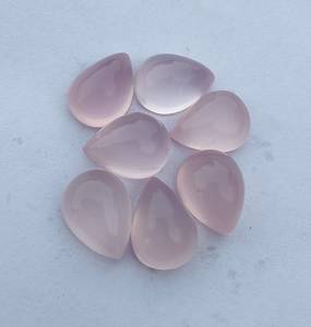 100% Natural blanco rosa cuarzo lágrima forma de pera cabujón 3A + CALIDAD parte posterior plana calibrado Rosa piedras preciosas sueltas para joyería - Product Image 1