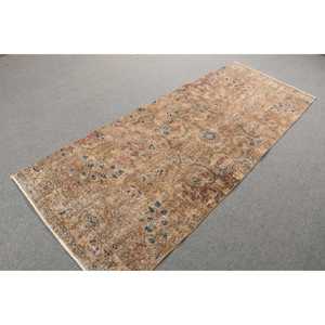 Tapis turc 3,3x8,5 pi (100x260 cm), tapis vintage à imprimé animal brun - Product Image 4
