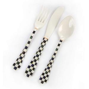 Ensemble de couverts exclusif en acier inoxydable de 5 pièces avec poignées formelles dans un design américain artisanal de luxe argenté pour une cuisine raffinée - Product Image 2