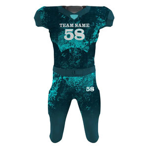 Uniforme de football américain à manches courtes et à col en V personnalisé en polyester sublimé avec logo personnalisé design grande taille disponible - Product Image 1