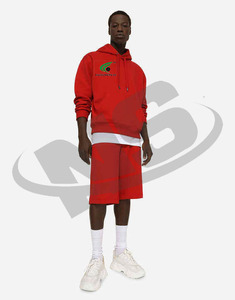 High Quality Men Hoodie And Shorts Set Custom Logo Loose Fit Cotton Fleece Two Piece Sports Tracksuit Wholesale Made In Pakistan - Product Image 3