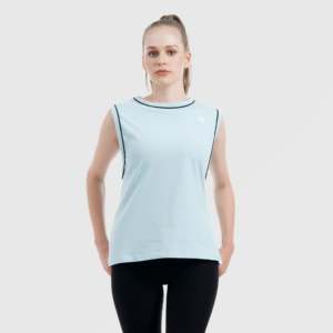Blue Breathable Knitted Fabric Fraction Tank - Product Image 4