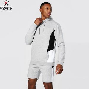 เซ็ตเสื้อมีฮู้ดและกางเกงขาสั้นสำหรับผู้ชายชุดเสื้อสเวตเตอร์และกางเกงขาสั้นมีฮู้ดโลโก้ตามสั่ง - Product Image 6