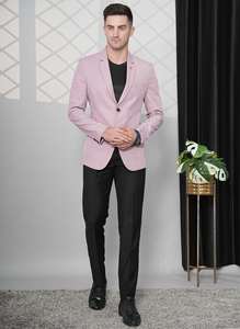 Blazer rose pour homme, best-seller, coupe ajustée, idéal pour les mariages, les soirées, les occasions spéciales et les tenues décontractées, disponible à bas prix - Product Image 4