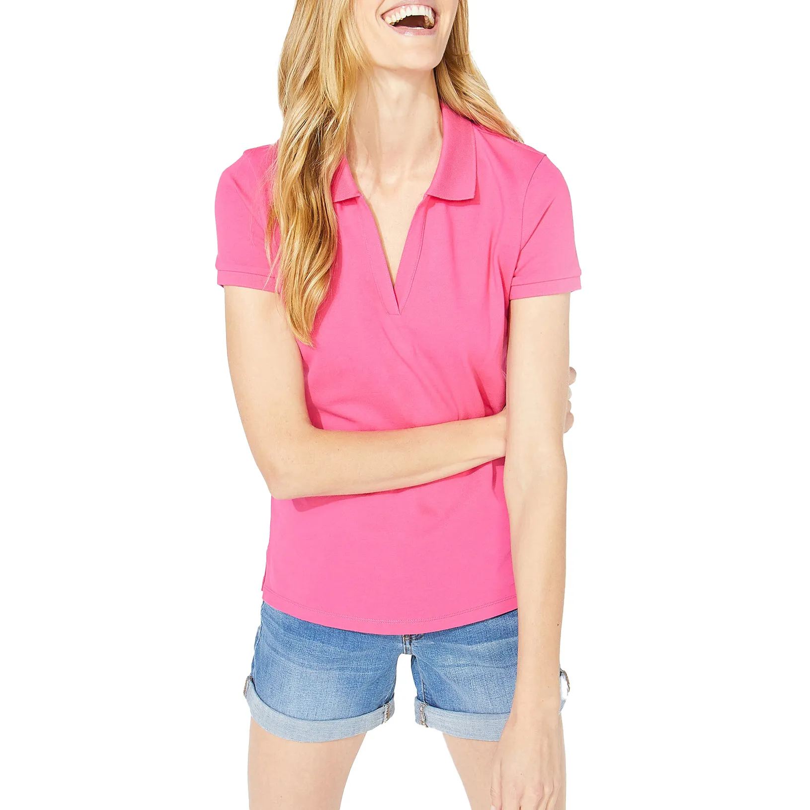 最新デザイン卸売高品質綿100% ピンクポロシャツ女性ソリッド半袖カジュアルポロTシャツメーカー