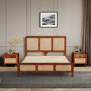 MEILLEUR VENDEUR Layton Lit en bois Mobilier de chambre Acacia Ensemble de chambre en bois massif Paquet standard Fabricant vietnamien - Product Image 1