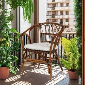 Sillón Merly, Elegante y Cómodo, Tapizado en Ratán, con Soporte Inigualable, Diseño Moderno para Relajarse en el Dormitorio - Product Image 3