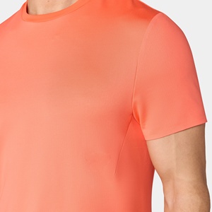 T-shirt de sport pour homme en coton hautement élastique, coupe ajustée, respirant, uni, avec impression numérique - Product Image 4