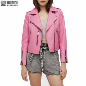 Ropa de calle elegante para mujer de la mejor calidad, chaqueta de cuero regular de lona tejida, Xl talla grande, característica transpirable, venta al por mayor - Product Image 2