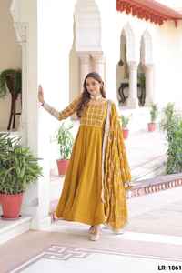 Indian Ethnic Wear NC Vichitra With Rich <b>Sequins</b> and Zari Embroidered Work Anarkali Gowns for Wedding and <b>Festival</b> Wear Gowns - Product Image 4